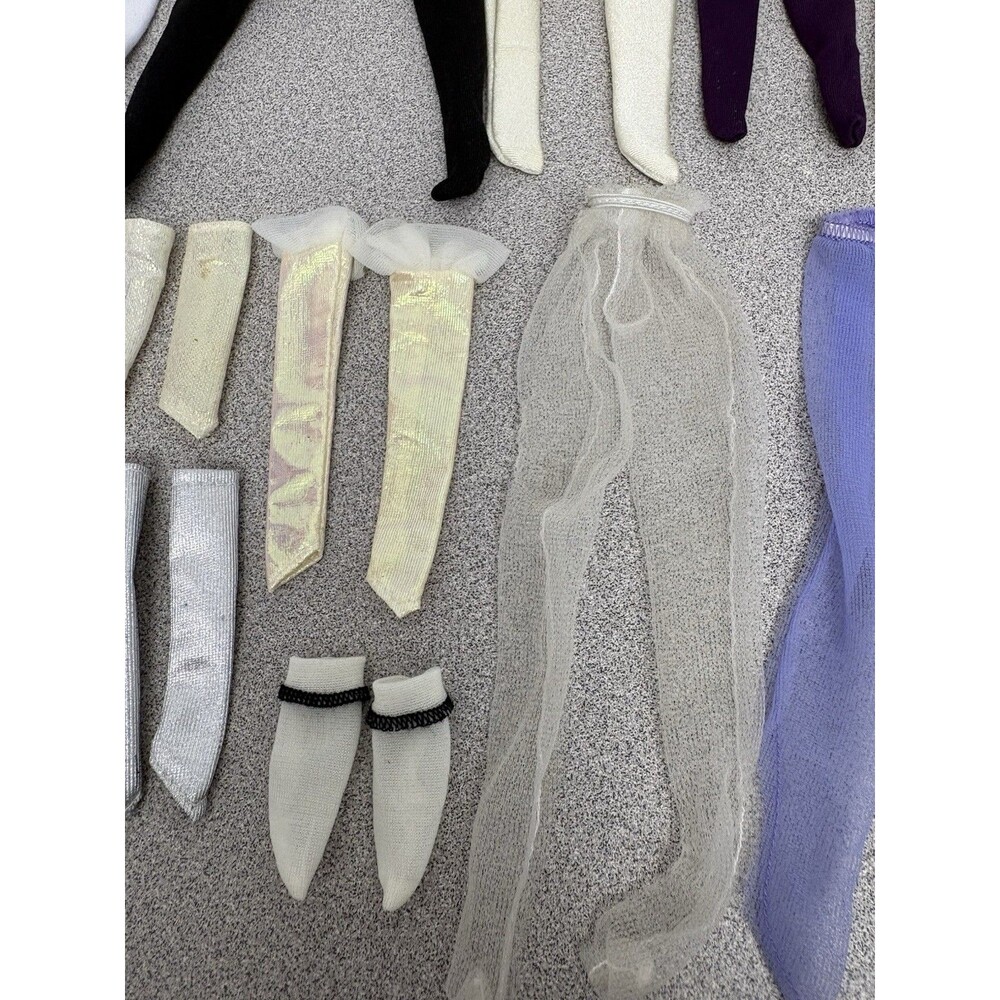 Vintage Barbie Lot Tights, Sheer & Opaque, Socks, Leg Warmers, Fingerless Gloves - Picture 6 of 11